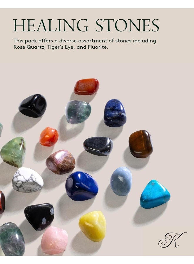 KALIFANO Bulk Tumbled Stones (1,000+ Carats) Random Assortment of Polished High Energy Reiki Crystals - Image 2